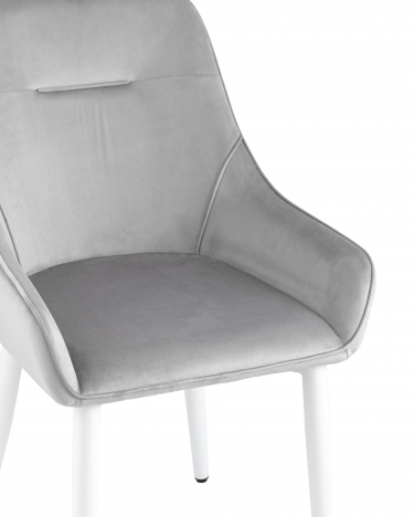 Комплект из двух стульев Stool Group Диана велюр серебристый ножки белые 2 шт