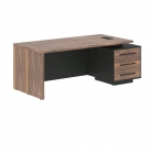 Стол руководителя правый Skyland VELION VENEER VRCT 2090 R Американский орех Яшма черная