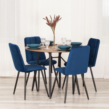 Стул обеденный Tetchair Asti 2 шт. в упаковке TREND, велюр, Blue синий, 50х55х93