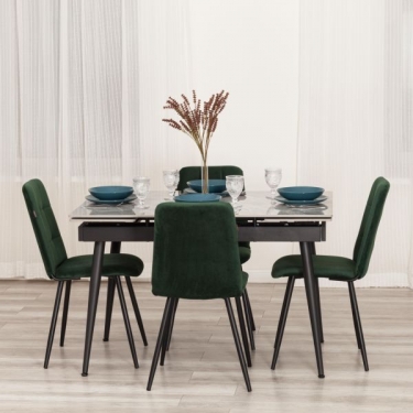 Стул обеденный Tetchair Asti 2 шт. в упаковке TREND, велюр, Deep Forest изумруд, 50х55х93