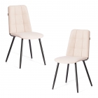 Стул обеденный Tetchair Asti 2 шт. в упаковке TREND, велюр, бежевый/черный, 7, 50х55х93
