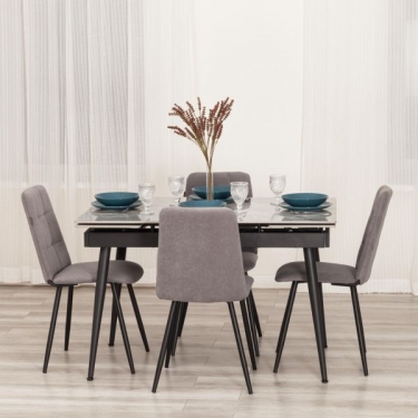 Стул обеденный Tetchair Asti 2 шт. в упаковке TREND, велюр, серый/чёрный, 29, 50х55х93