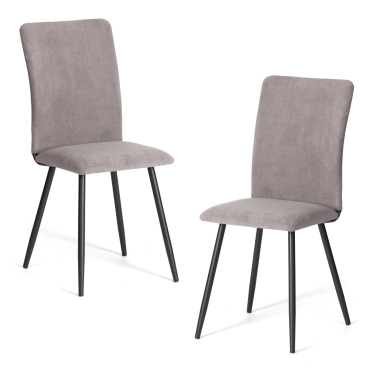 Стул обеденный La Rousse 2 шт. в упаковке Tetchair La Rousse 2 шт. в упаковке NEW, велюр, серый/черный, 29, 45х55х93 см