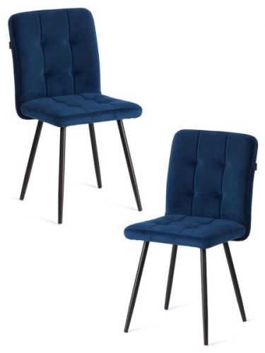 Стул обеденный Tetchair Medeo 2 шт. в упаковке LT, велюр, Blue синий, 45х56х89 см