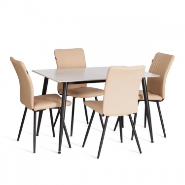 Стул обеденный Tetchair Monte Carlo 2 шт. в упаковке TREND, экокожа , бежевая, 49х51х93 см