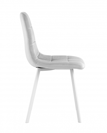 Стул Stool Group Chilly NEW велюр серебристый белые ножки