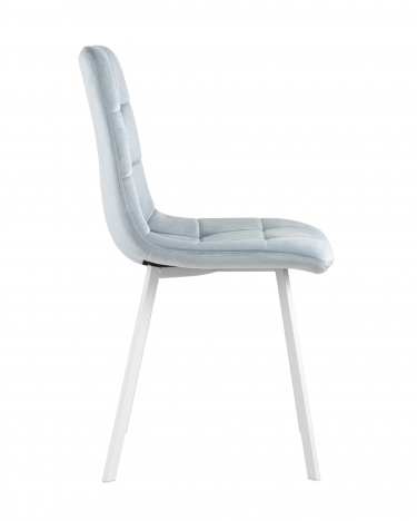 Стул Stool Group Chilly NEW велюр серо-голубой белые ножки
