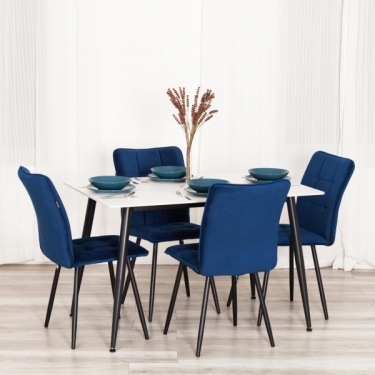 Стул обеденный Tetchair Bari 2 шт. в упаковке LT, велюр, Blue синий, 41х55х89 см