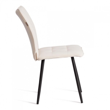 Стул обеденный Tetchair Bari 2 шт. в упаковке LT, велюр, молочный/черный, 4, 41х55х89 см