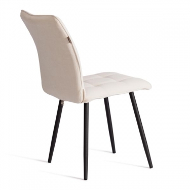 Стул обеденный Tetchair Bari 2 шт. в упаковке LT, велюр, молочный/черный, 4, 41х55х89 см