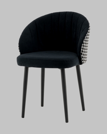 Стул Stool Group Пасаденика велюр черный спинка гусиная лапка