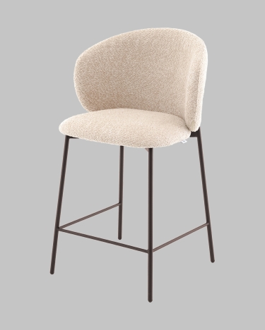Стул полубарный Stool Group Блейз букле капучино, каркас серо-коричневый