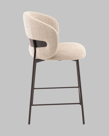 Стул полубарный Stool Group Блейз букле капучино, каркас серо-коричневый