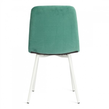 Стул Tetchair CHILLY MAX / 1 шт. в упаковке Велюр/металл , 45 х 54 х 90 см , бирюзово-зеленый/белый