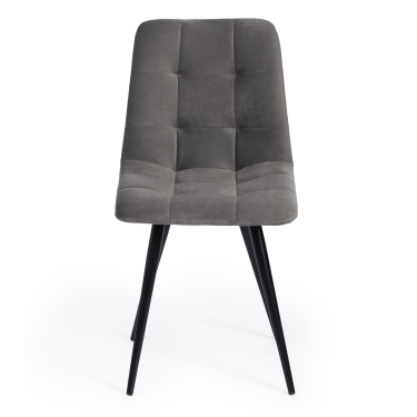 Стул Tetchair CHILLY mod. 7095-1 / 2 шт. в упаковке ткань/металл, 45x53х88 см, высота до сиденья 50 см, серый barkhat 26/черный