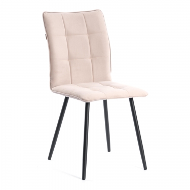 Комплект кресло + стул Tetchair Bari LT, флок , бежевый/черный, 7, 41х55х89 см