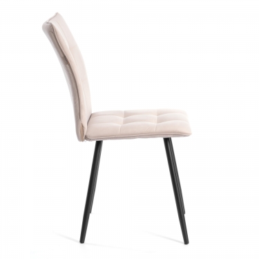 Комплект кресло + стул Tetchair Bari LT, флок , бежевый/черный, 7, 41х55х89 см