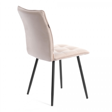 Комплект кресло + стул Tetchair Bari LT, флок , бежевый/черный, 7, 41х55х89 см