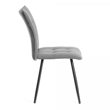 Комплект кресло + стул Tetchair Bari LT, флок , серый/черный, 29, 41х55х89 см