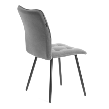 Комплект кресло + стул Tetchair Bari LT, флок , серый/черный, 29, 41х55х89 см