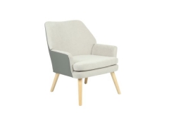 Кресло Stool Group Харви серый с серой экокожей деревянные ножки