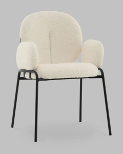 Стул с подлокотниками Stool Group Моллек букле молочный