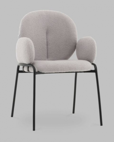 Стул с подлокотниками Stool Group Моллек букле светло-серый