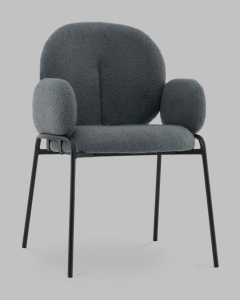 Стул с подлокотниками Stool Group Моллек букле темно-серый