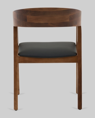 Стул Stool Group Вудкерри каркас дерево цвет темный орех экокожа черный