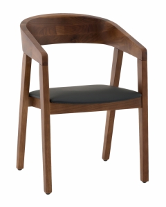 Стул Stool Group Вудкерри каркас дерево цвет темный орех экокожа черный