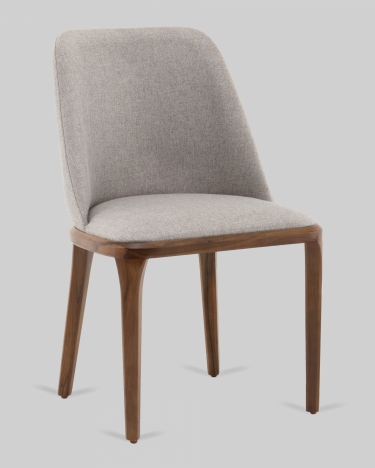 Стул Stool Group Вудмайкл каркас дерево цвет темный орех рогожка бежевый