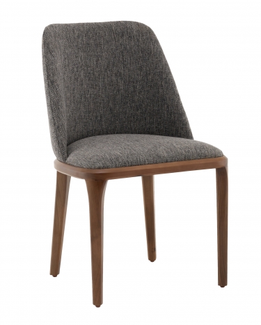 Стул Stool Group Вудмайкл каркас дерево цвет темный орех рогожка темно-серый