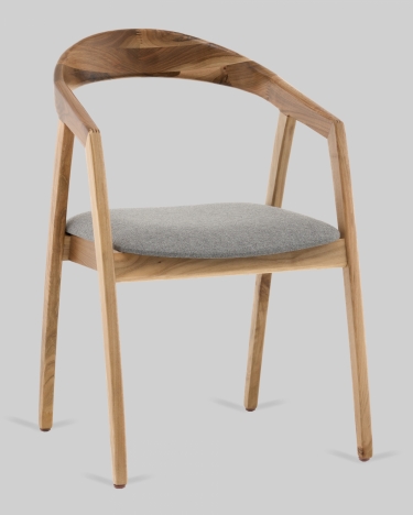 Стул Stool Group Вудмилан каркас дерево цвет натуральный орех рогожка серый