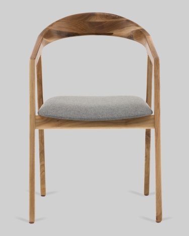 Стул Stool Group Вудмилан каркас дерево цвет натуральный орех рогожка серый