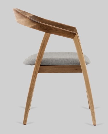 Стул Stool Group Вудмилан каркас дерево цвет натуральный орех рогожка серый