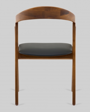 Стул Stool Group Вудмилан каркас дерево цвет темный орех экокожа черный