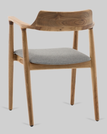 Стул Stool Group Вудримини каркас дерево цвет натуральный орех рогожка серый