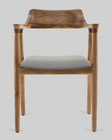 Стул Stool Group Вудримини каркас дерево цвет натуральный орех рогожка серый