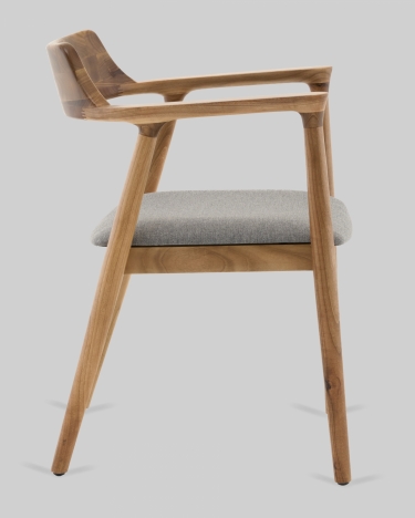 Стул Stool Group Вудримини каркас дерево цвет натуральный орех рогожка серый