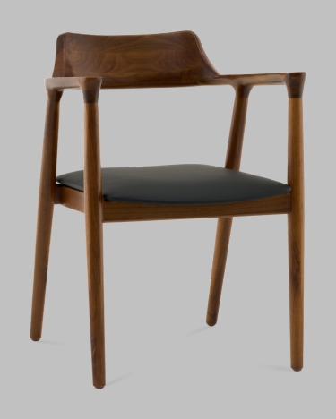 Стул Stool Group Вудримини каркас дерево цвет темный орех экокожа черный