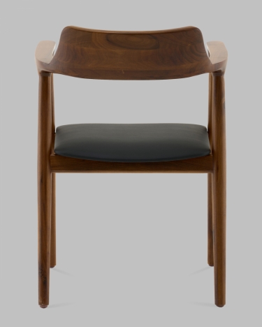 Стул Stool Group Вудримини каркас дерево цвет темный орех экокожа черный