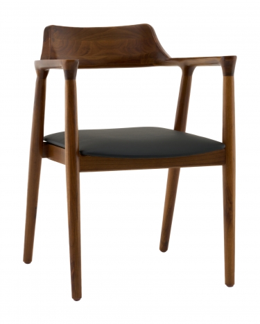 Стул Stool Group Вудримини каркас дерево цвет темный орех экокожа черный