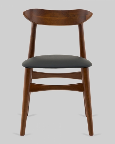 Стул Stool Group Вудсимпл каркас дерево цвет темный орех экокожа черный