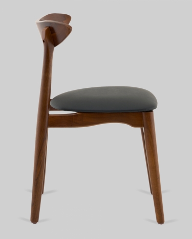 Стул Stool Group Вудсимпл каркас дерево цвет темный орех экокожа черный