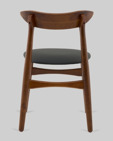 Стул Stool Group Вудсимпл каркас дерево цвет темный орех экокожа черный