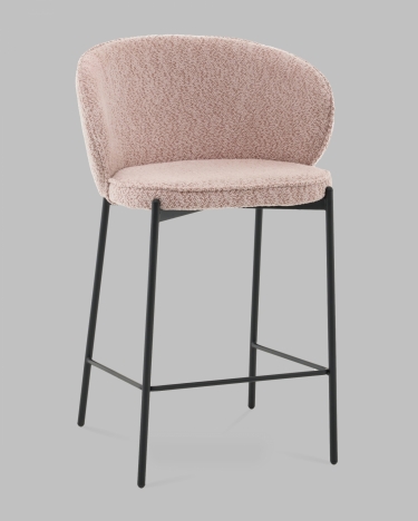 Стул полубарный Stool Group Тисдейл букле розово-персиковый