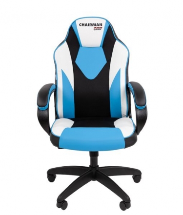 Кресло геймерское Chairman CHAIRMAN GAME 17 черный/голубой/белый