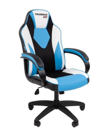 Кресло геймерское Chairman CHAIRMAN GAME 17 черный/голубой/белый