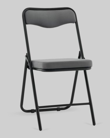 Стул складной Stool Group Джонни велюр велютто темно-серый каркас черный матовый