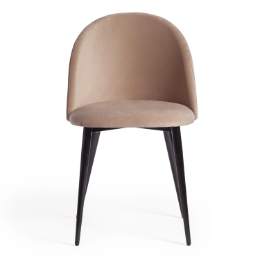 Стул Tetchair MONRO mod. 710 / 1 шт. в упаковке ткань/металл, 56х51х80 см, высота до сиденья 47 см, бежевый barkhat 5/черный